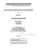 NAEP 1996 mathematics state report for Hawaii