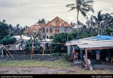 American Samoa - house being built
