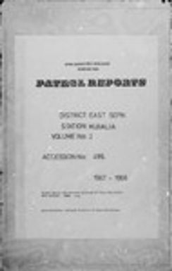 Patrol Reports. East Sepik District, Kubalia, 1967 - 1968