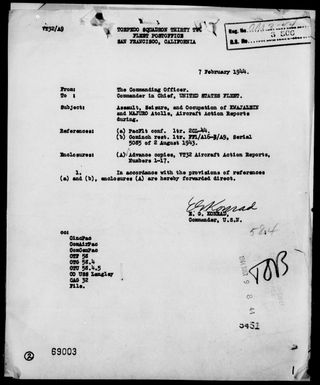 VT-32 - ACA Reps #1-17 - 1/29/44 to 2/6/44-Marshall Islands