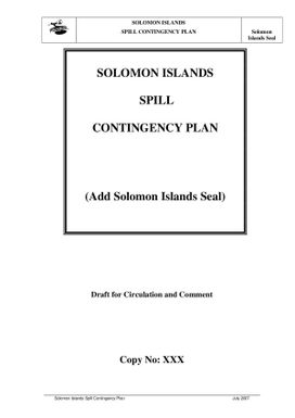 Draft Solomon Islands Spill Contingency Plan (NAT Plan)