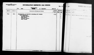 1940 Census Enumeration District Descriptions - Guam - Talofofo County - ED 12-1
