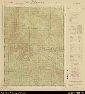 Papua New Guinea, Bougainville Island, Mt Taroka, 1 Inch series, Sheet 3327, 1945, 1:63 360