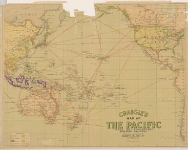 Craigie's map of the Pacific : (east of Singapore) / compiled, drawn and published by Kenneth Craigie & Co., 16 Bridge St., Sydney