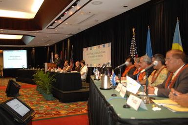 [Assignment: 48-DPA-09-29-08_SOI_K_Isl_Conf_AM] Insular Areas Health Summit [("The Future of Health Care in the Insular Areas: A Leaders Summit") at the Marriott Hotel in] Honolulu, Hawaii, where Interior Secretary Dirk Kempthorne [joined senior federal health officials and leaders of the U.S. territories and freely associated states to discuss strategies and initiatives for advancing health care in those communinties [48-DPA-09-29-08_SOI_K_Isl_Conf_AM_DOI_0473.JPG]