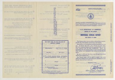 Sample Blank 1950 Census Schedule - Form P86, Individual Census Report, 1950 Census of Guam
