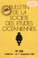Bulletin de la Société des Études Océaniennes numéro 236