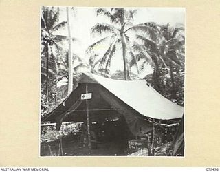 DREGER HARBOUR, NEW GUINEA. 1944-01.THE REGIMENTAL AID POST OF THE STRIP A.D.S. DREGER HARBOUR (AIRSTRIP ADVANCED DRESSING STATION, DREGER HARBOUR)