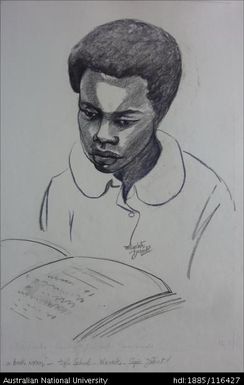 a book worm [Lilian Landu] - High School Wewak, Sepic [sic] District