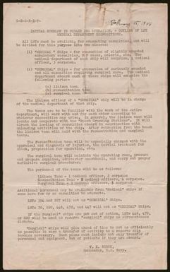 [Medical Department Dispositions in Operation Squarepeg, February 15, 1944]