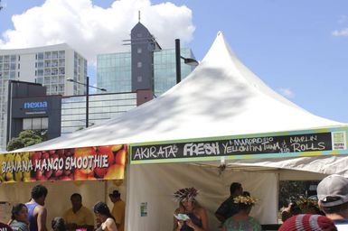 Cook Islands food stalls, Pasifika Festival.