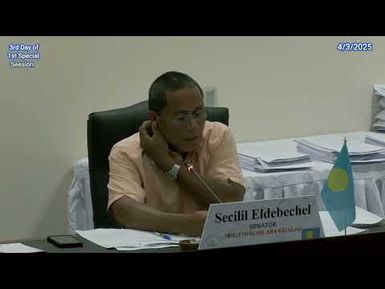 Palau National Congress | 12th OEK, The Senate 3rd Day of 1st Special Session