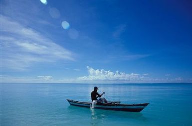 Canoes fishing