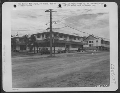 The Papua Hotel at Port Moresby, Papua, New Guinea is being used as the Headquarters of the 5th Air Force. 17 November 1942. (U.S. Air Force Number 77827AC)