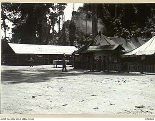 TOROKINA, BOUGAINVILLE ISLAND. 1945-02-04. THE EDUCATION CENTRE, RECREATION HALL AND CANTEEN OF THE 58/59TH INFANTRY BATTALION