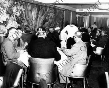 Former President Truman aboard the S.S. President Cleveland