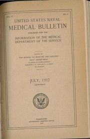 United States Naval Medical Bulletin Vol. XI No. 3, July 1917