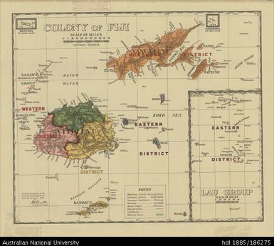Fiji, Colony of Fiji, Topographic, 1939, 1:1 077 120
