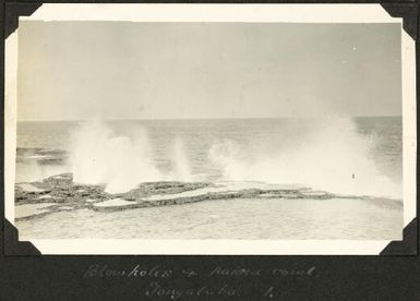 Blowholes and raised coral, Tongatabu, Tonga, 1929, 1 / C.M. Yonge