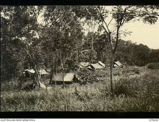 Oro Bay, New Guinea. 1943-04. The Other Ranks' tent lines at the 10th Field Ambulance, Army Medical Corps