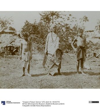 ["\"Gruppe in Palauli. Samoa.\" (OT)"]