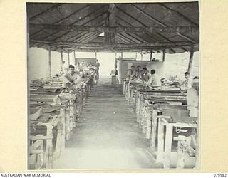 ORO BAY, NEW GUINEA. 1943-07. PATIENTS IN ONE OF THE 81 BED WARDS OF THE 10TH FIELD AMBULANCE