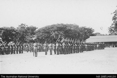 Governor [of Fji] inspects 2nd Battalion Fiji Defence Force (Lautoka, Ba & Tavau Companies) parade at Ba