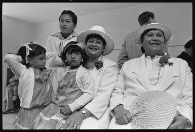 Ngapoe Nootai, Ngametua Toa and Kasey Burns with her mother Pai and grandmother Mrs Ngaro Excell