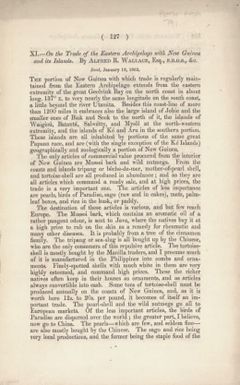 On the trade of the Eastern Archipelago with New Guinea and its islands / by Alfred R. Wallace.