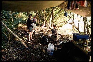 Team members at campsite