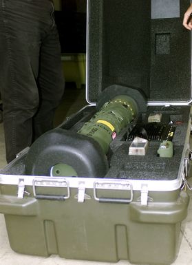 This gear, in it's stowed container, is the JAVELIN anti-tank missle training system that was issued to Marine Corps Base (MCBH), Kaneohe Bay, Hawaii, on August 31st, 2000