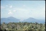 Rabaul area, volcanic peaks, seen from Coastwatcher's Memorial