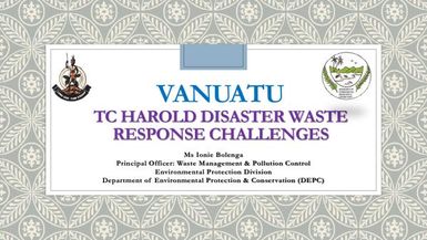 Vanuatu TC Harold disaster waste response challenges