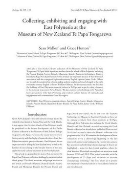 Collecting, exhibiting and engaging with East Polynesia at the Museum of New Zealand Te Papa Tongarewa: Tuhinga 24