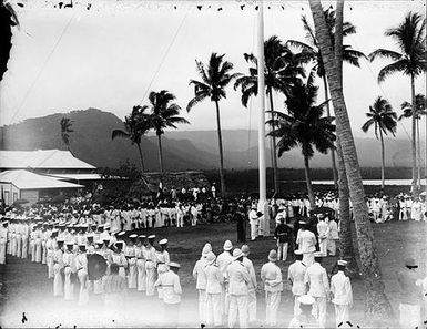 Hoisting of the German flag on Mulinu'u Peninsula