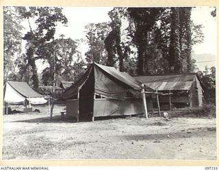 TOROKINA, BOUGAINVILLE. 1945-09-23. THE MILITARY HISTORY SECTION OFFICE AT HEADQUARTERS 3 DIVISION