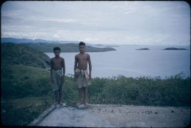 Boys on old fort near Port Moresby : Papua New Guinea, 1953 / Terence and Margaret Spencer