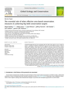 The essential role of other effective area-based conservation measures in achieving big bold conservation targets.