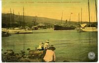 Tahiti - Rade de Papeete - Arrivée des deux Courriers Australien et Américain