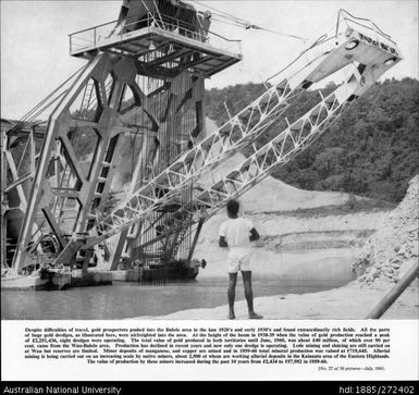 Gold dredge in the Bulolo area