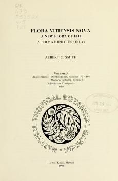 Flora Vitiensis nova : a new Flora of Fiji (spermatophytes only)