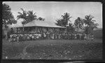 Large group in front of a building