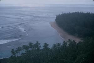 [Aerial view of beach at Kauai Island, United States]