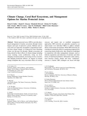 Climate Change, Coral Reef Ecosystems, and Management Options for Marine Protected Areas