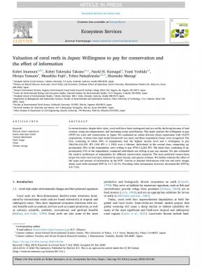 Valuation of coral reefs in Japan: Willingness to pay for conservation and the effect of information