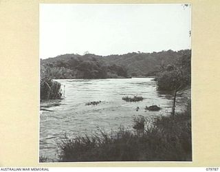SALAMAUA AREA, NEW GUINEA. 1945-04-24. THE FRISCO RIVER. SAVIGE SPUR LIES IN THE DISTANCE