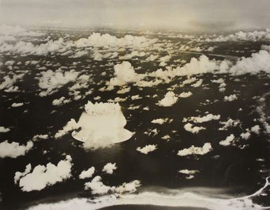 Aerial View of the Upward Blast from the Baker Day Explosion over Bikini Lagoon