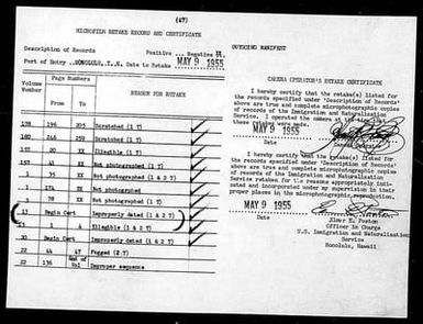 vVolume 20: Immigration Service Forms, March 15, 1909-September 30, 1909