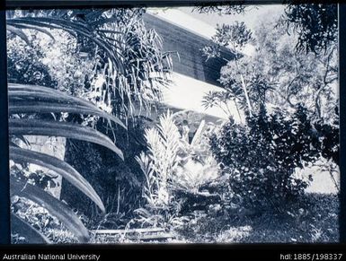 New Caledonia - black and white image of a building