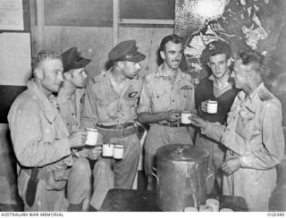 VIVIGANI, GOODENOUGH ISLAND, PAPUA. C. 1943-11. RETURNING FROM AN AIR ATTACK ON RABAUL THIS BEAUFORT CREW OF NO. 6 SQUADRON RAAF SHOWED MAGNIFICENT COOLNESS WHEN BOTH ENGINES FAILED. THEY ARE ..